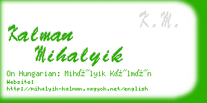 kalman mihalyik business card